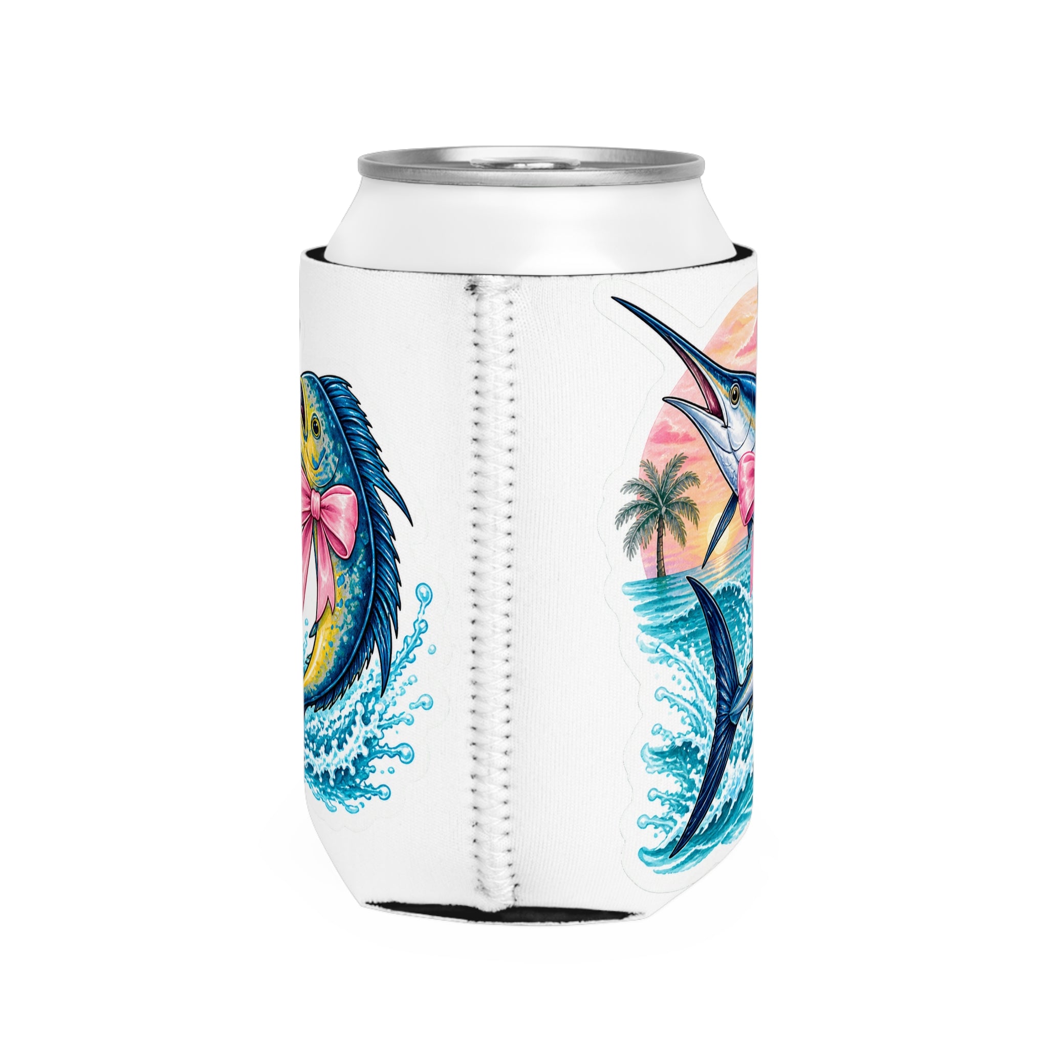 Fish Duo with Pink Bows Koozie
