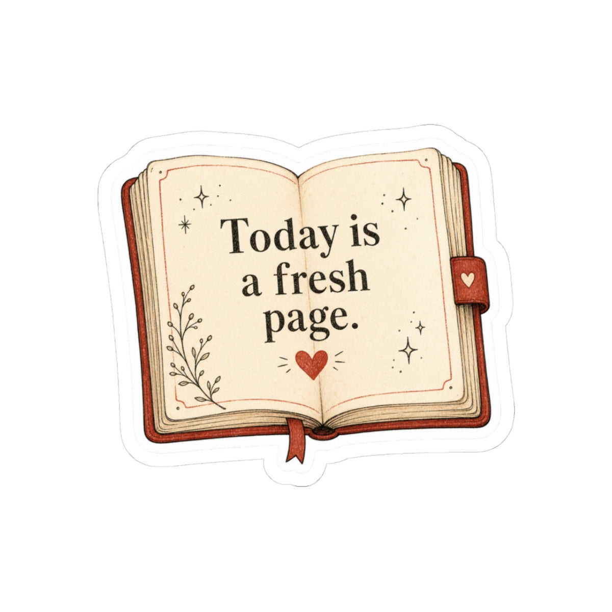 Inspirational Journal Sticker — “Today Is a Fresh Page” Kiss-Cut Sticker