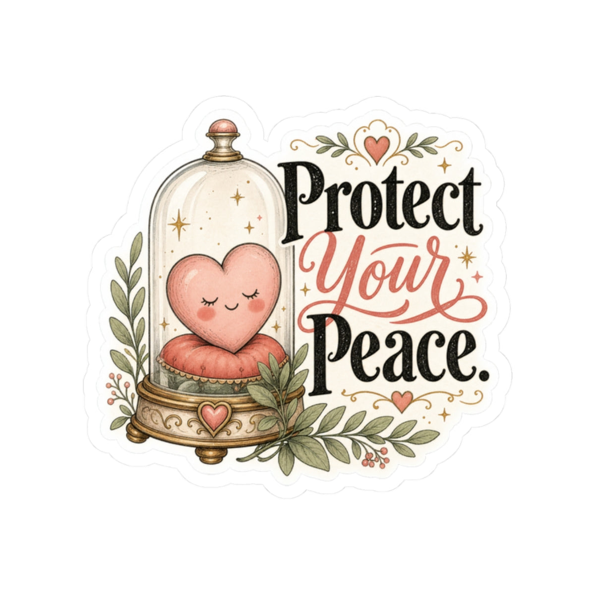 Protect Your Peace Heart Sticker