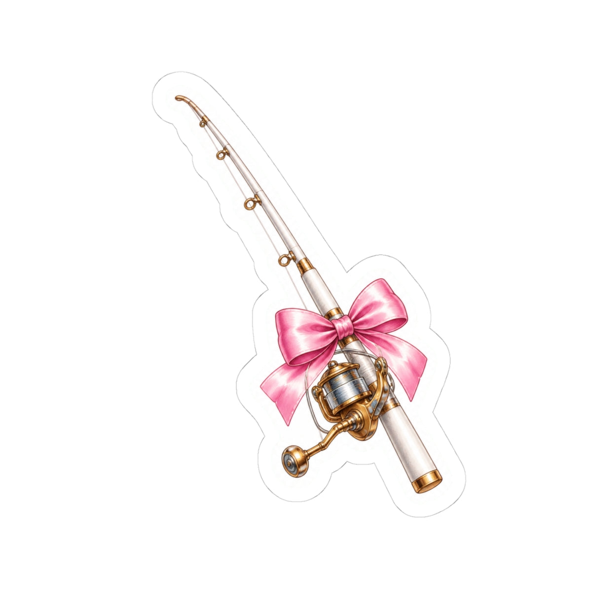 Pink Bow Fishing Rod Sticker 🎀🎣