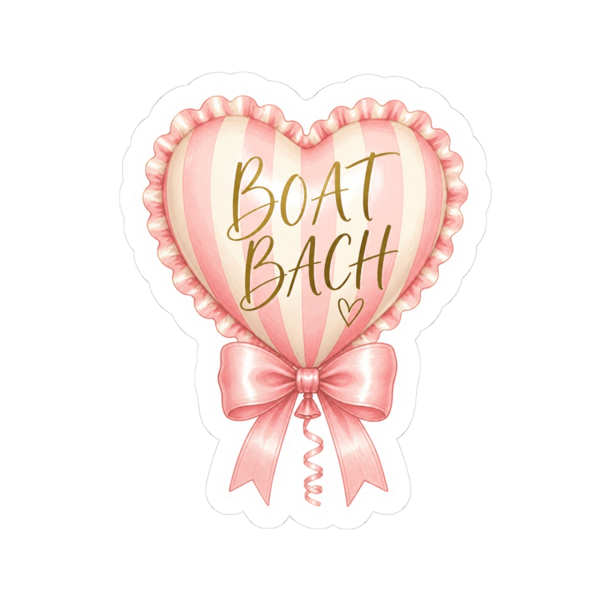 Boat Bachh Heart Balloon Sticker 🎀💗