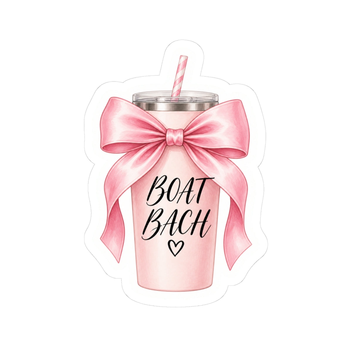 Boat Bach Bow Tumbler Sticker 🎀🛥️💗