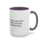 You’ve Survived 100% of Your Hardest Days Coffee Mug