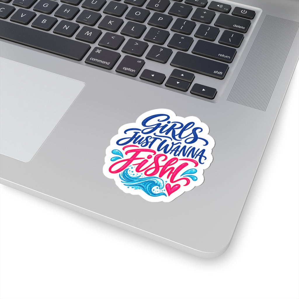 Girls Just Wanna Fish Sticker 🎣💗🌊