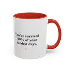 You’ve Survived 100% of Your Hardest Days Coffee Mug