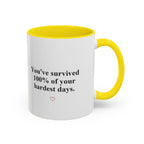 You’ve Survived 100% of Your Hardest Days Coffee Mug
