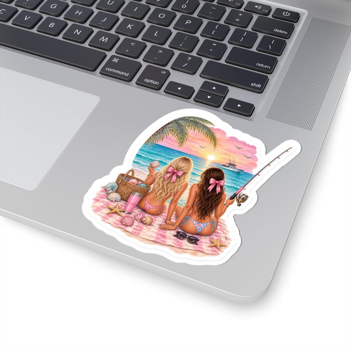 Sunset Friends Fishing Sticker