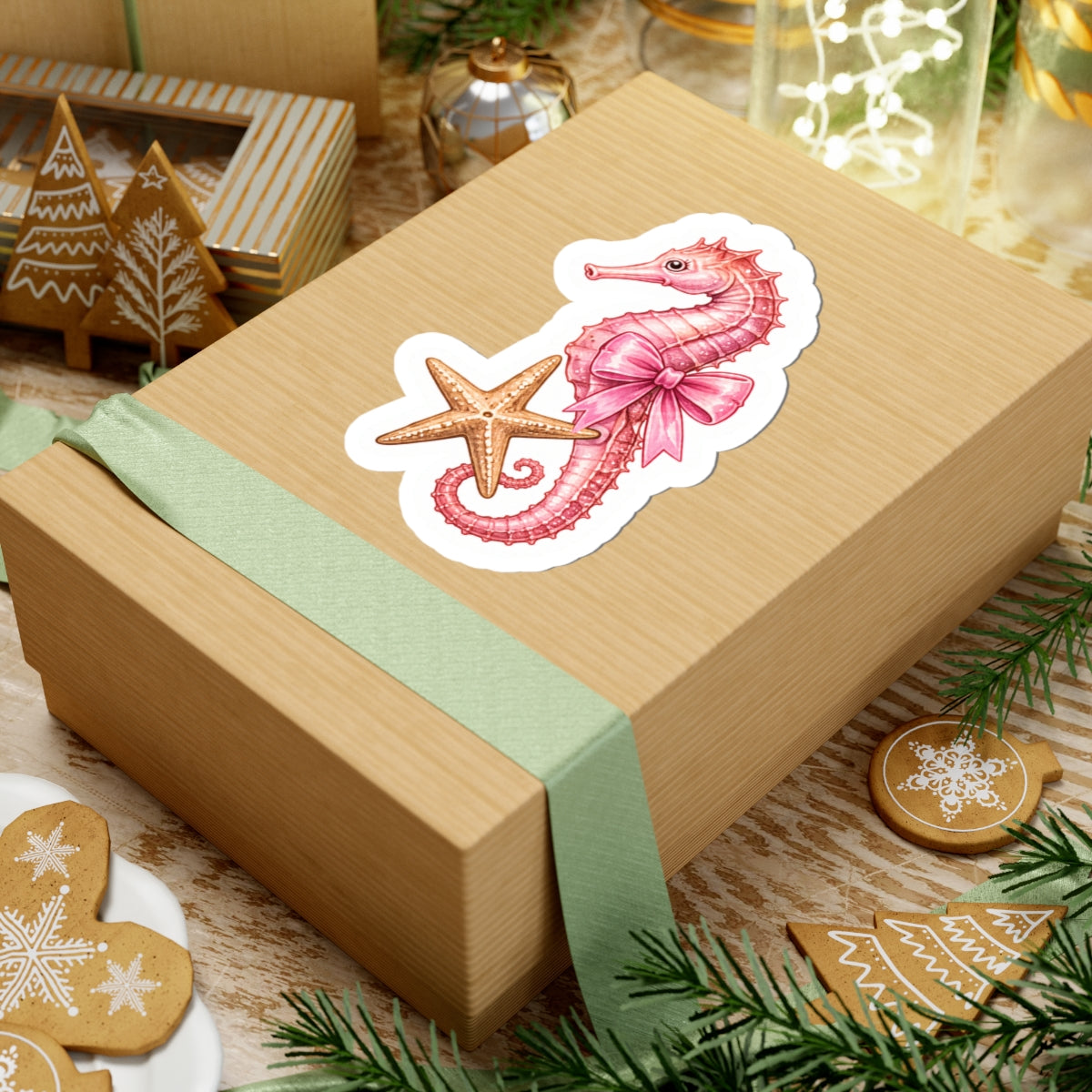 Pink Seahorse Sticker 🎀🌊