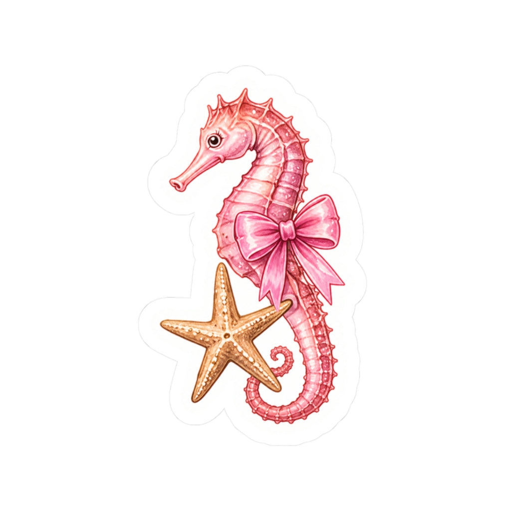 Pink Seahorse Sticker 🎀🌊