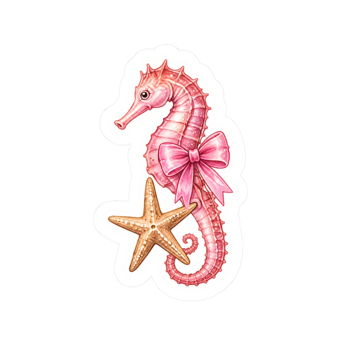 Pink Seahorse Sticker 🎀🌊