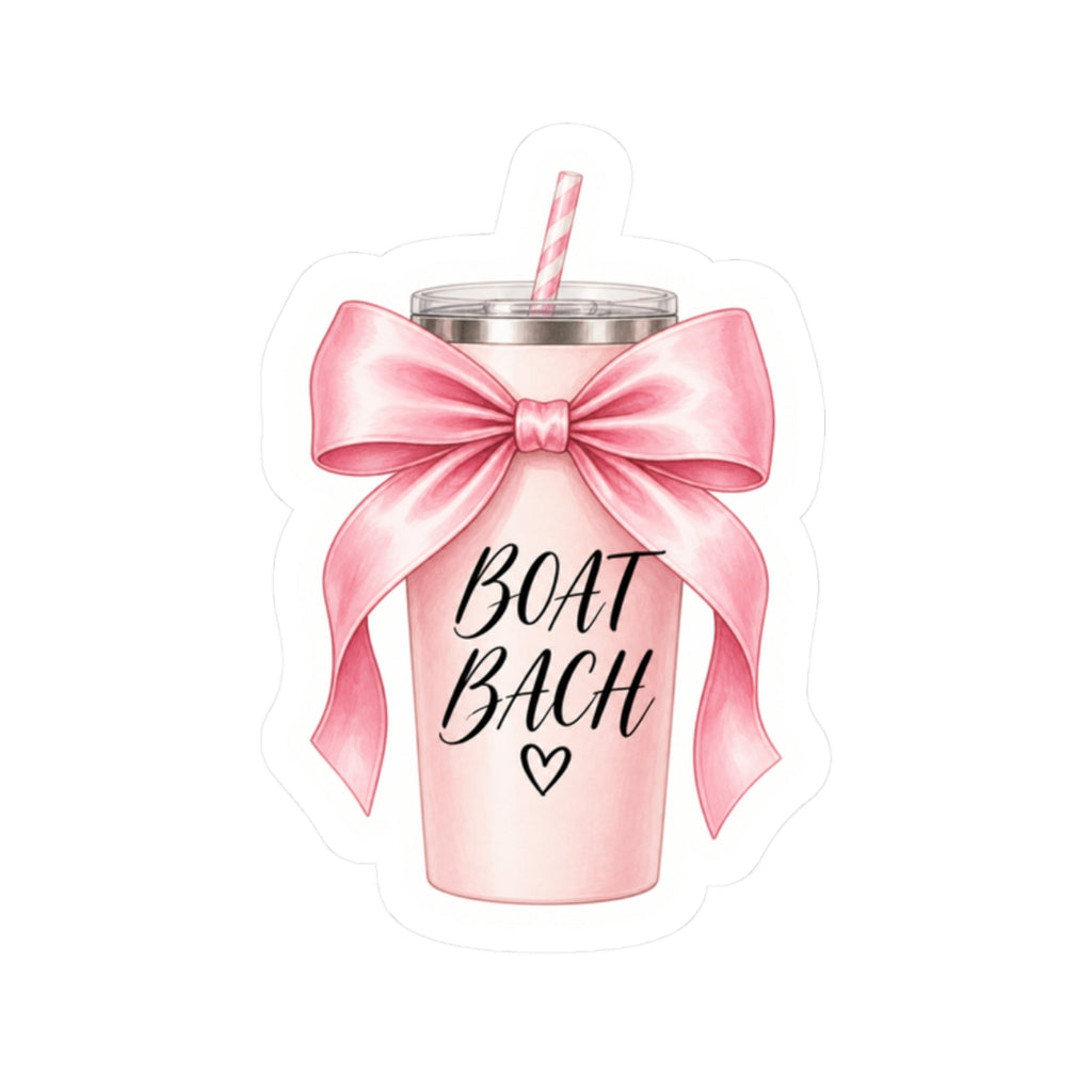 Boat Bach Bow Tumbler Sticker 🎀🛥️💗