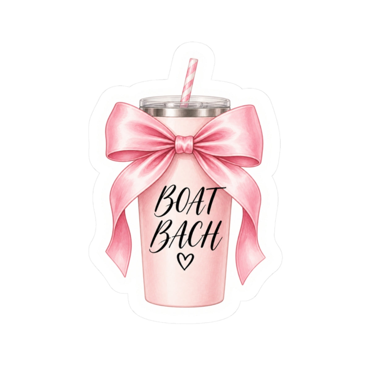 Boat Bach Bow Tumbler Sticker 🎀🛥️💗