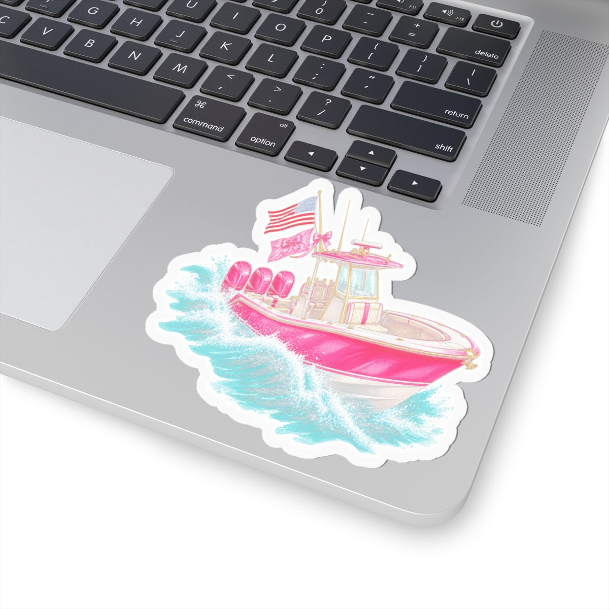 Pink Fishing Boat Sticker
