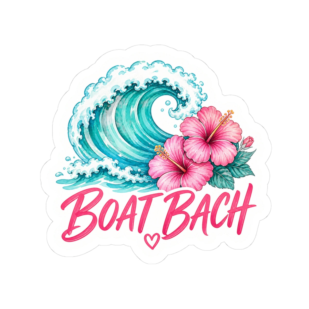Boat Bach Tropical Wave Sticker 🌊🌺💗