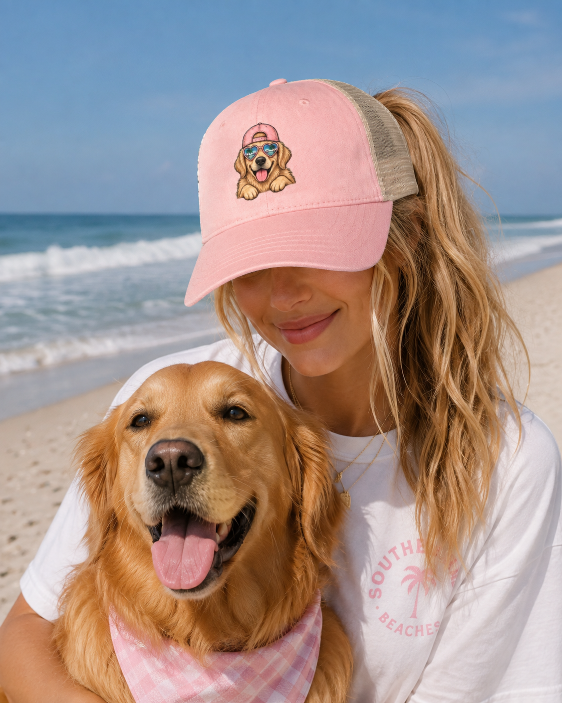 Beach Pup Ponytail Hat