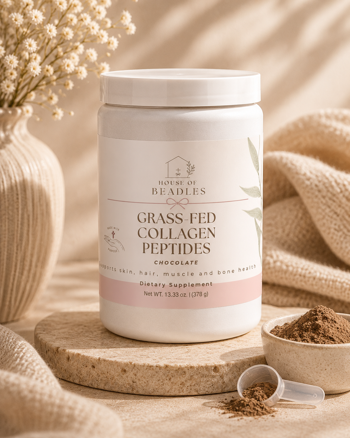 Grass-Fed Collagen Peptides Powder (Chocolate)